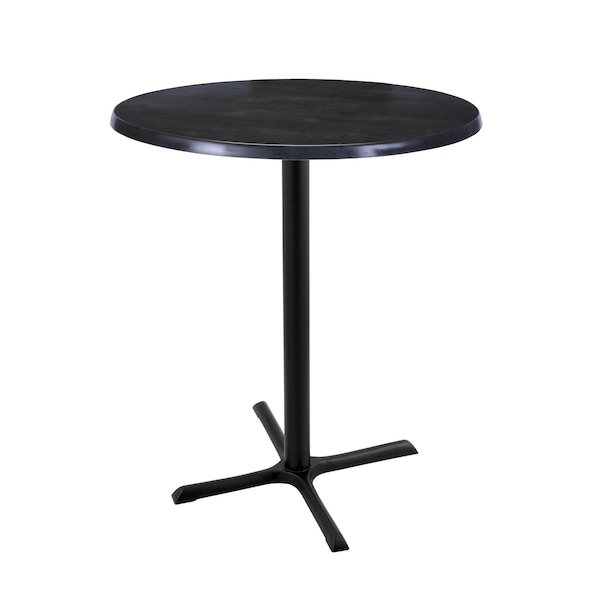 42" Tall In/Outdoor All-Season Table, 30" dia. Black Steel Top